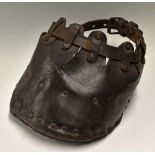 Equestrian - Large Horse Lawn Leather Mowing Shoe Victorian, with buckle and strap to the back of