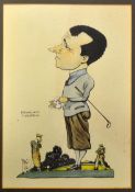 MAC - cartoonist (penname) Watercolour signed - caricature Dr William Tweddell (Amateur Golf