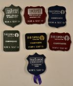 Rare Collection of R&A Open Golf Championship Grandstand leather faux badges from 2000- 2006 (7) -