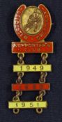 Leicester Speedways Supports Club 1949-1951 Enamel Badge with 3x date bars in red and yellow enamel,