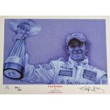 Formula 1 - Lewis Hamilton 'A Brand New Hero' Print signed by the artist Stephen Doig, limited