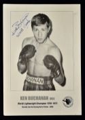 Boxing - Ken Buchanan MBE (b.1945) Signed Print - World Lightweight Champion 1970-72 elected into