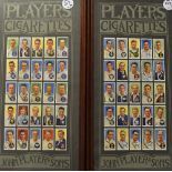 John Player & Sons Cricket Cigarette Cards includes 50x coloured cards, framed within 2x frames,