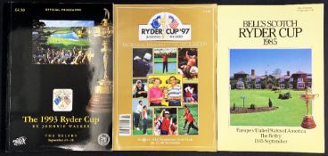 3x Ryder Cup golf programmes from 1985 onwards the start of Europe's domination - to incl The Belfry