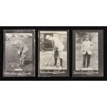 3x Ogden's Guinea Gold real photograph golf cards c. 1901 - Leslie Melville Balfour, J L Low and