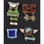 Speedway Enamel Pin Badges to include Yarmouth Speedway Supporters Club with 1951 date bar, Exeter
