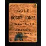 Bobby Jones Flicker Golf book - titled "Brassie and Iron" Flicker no. 11b - covers soiled, corners