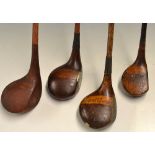 4x various good size spoons and drivers - Thornton striped top spoon; another spoon stamped Com,pass