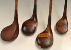 4x various good size spoons and drivers - Thornton striped top spoon; another spoon stamped Com,pass