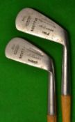 2x A Hunter "Scottie" juvenile golf irons - mashie and an iron - with original full length grips