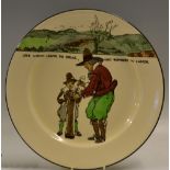 Royal Doulton Golfers series ware plate - decorated with Crombie style golf figures and saying "Give