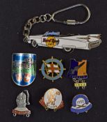 Selection of Mixed Sport Enamel Badges mixed to include Tigers, Rockets with 1953 date bar, M.V.