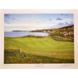 Baxter Graeme (after) signed golf print: "5th Green Royal Portrush" colour print signed by the
