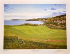 Baxter Graeme (after) signed golf print: "5th Green Royal Portrush" colour print signed by the