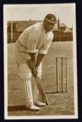 Alma Victor 'Champ' Hunt (1910-1999) Signed Cricket Photocard inscribed to the reverse 'yours for