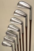 Early set of 8x Wilson Signature Sam Snead coated steel shaft irons c.1936 - Nos 2-9 c/w reminder