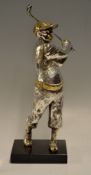 Mark Nir signed ltd ed Golfing Figure - silvered and gilt finish no 13/900 mounted on marble base
