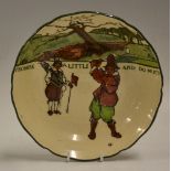 Royal Doulton Golfers series ware sweet dish - decorated with Crombie style golf figures and