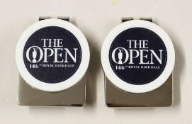 2017 Open Golf Championship Genuine Casino Dark Blue Chip Money Clips (2) - pre production sample in