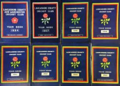 Lancashire County and Manchester Cricket Club Year Books - part run 1954, 1957, 1958, 1960, 1962,