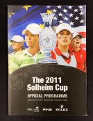 2011 Solheim Cup signed golf programme - played at Killeen GC, Co. Meath Ireland signed by 15