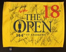 2015 Open Golf Championship pin flag signed by 28 Open Champions - played at St Andrews -