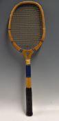 Unique c.1920/30s Spalding 'Top Flite' Tennis Racket with an open throat, Patent Model Number