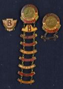Birmingham Speedway Supporters Club Enamel Pin Badges 1946-1954 with two marked Rainbow to the