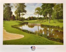 Baxter, Graeme signed 2001 Postponed Ryder Cup golf print: - " 2001 The Belfry 10th Green" signed by