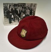 Lancelot Richard Gibbs (b.1934) West Indies Cricket Cap - a maroon cloth cap with West Indies emblem