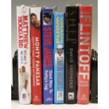 Group of 6x Signed Cricket hardback Books including Shep my autobiography David Shepherd, Hoggy