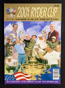 Very Rare 2001 Cancelled Ryder Cup Golf Programme in mint condition. This programme is extremely