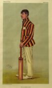 Vanity Fair Cricket Print 'In his father's steps' Lord Dalmeny Surrey County Cricket Club dated