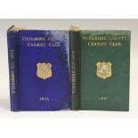 Yorkshire County Cricket Club 1906 and 1907 Year Books - bound in green and blue boards, both with