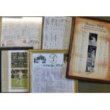 Selection of Assorted Graeme Hick Signed Framed Items including Somerset v Worcestershire 1988