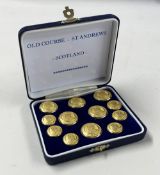 Set of Old Golf Course St Andrews brass blazer buttons - comprising 6x large breast buttons and 2x 3