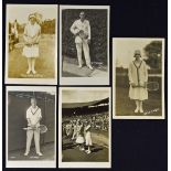 E Trim Wimbledon Tennis Postcards to include 'H W Austin X109', 'W T Tilden', 'B Nuthall' another