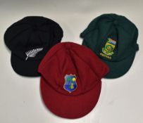 Selection of Melton Wool Cricket Caps to include New Zealand, West Indies and South Africa Proteas