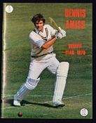 1975 England and Australia Signed Denis Amiss Benefit Year Cricket Programme, illustrate with 27