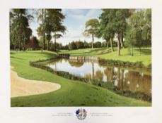 Graeme Baxter signed 2001 Ryder Cup golf print - scarce 2001 postponed Ryder Cup held the