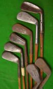 8x mashie golf irons - 2x Maxwell flanged soles, Gibson, W Warburton Cleethorpes with Craigie