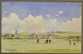Le Maitre, Giles - Water Colour - St Andrews - View from the Eden Course, 9th Fairway, Shepherd's
