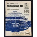 Boxing - 1971 Muhammad Ali Royal Albert Hall Souvenir Programme who boxed eight exhibition rounds