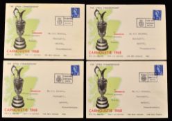 1968 Carnoustie Open Golf Championship Set of First Day Covers (4) - from Day One to Final won by