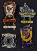 Speedway Enamel Pin Badges to include Swindon Speedway Supporters Club with 1953 and 1954 date bars,