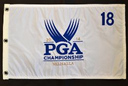 2014 US PGA 96th Major Golf Championship white pin flag - played at Valhalla and won by Rory McIlroy