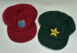 Melton Wool Cricket Caps to include Pakistan and West Indies with emblems to front, no labels, in