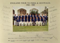 1980s England Cricket Autographs to include 1981/82 sheet, 1982/83 sheet, 1984/85 sheet and 1984/