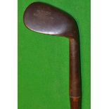 W Park Maker Musselburgh late track iron - with straight line makers mark to the head - 4.5" hosel