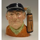 Royal Doulton "Golfer" large character jug c.1970 - stamped to the base with the Royal Doulton